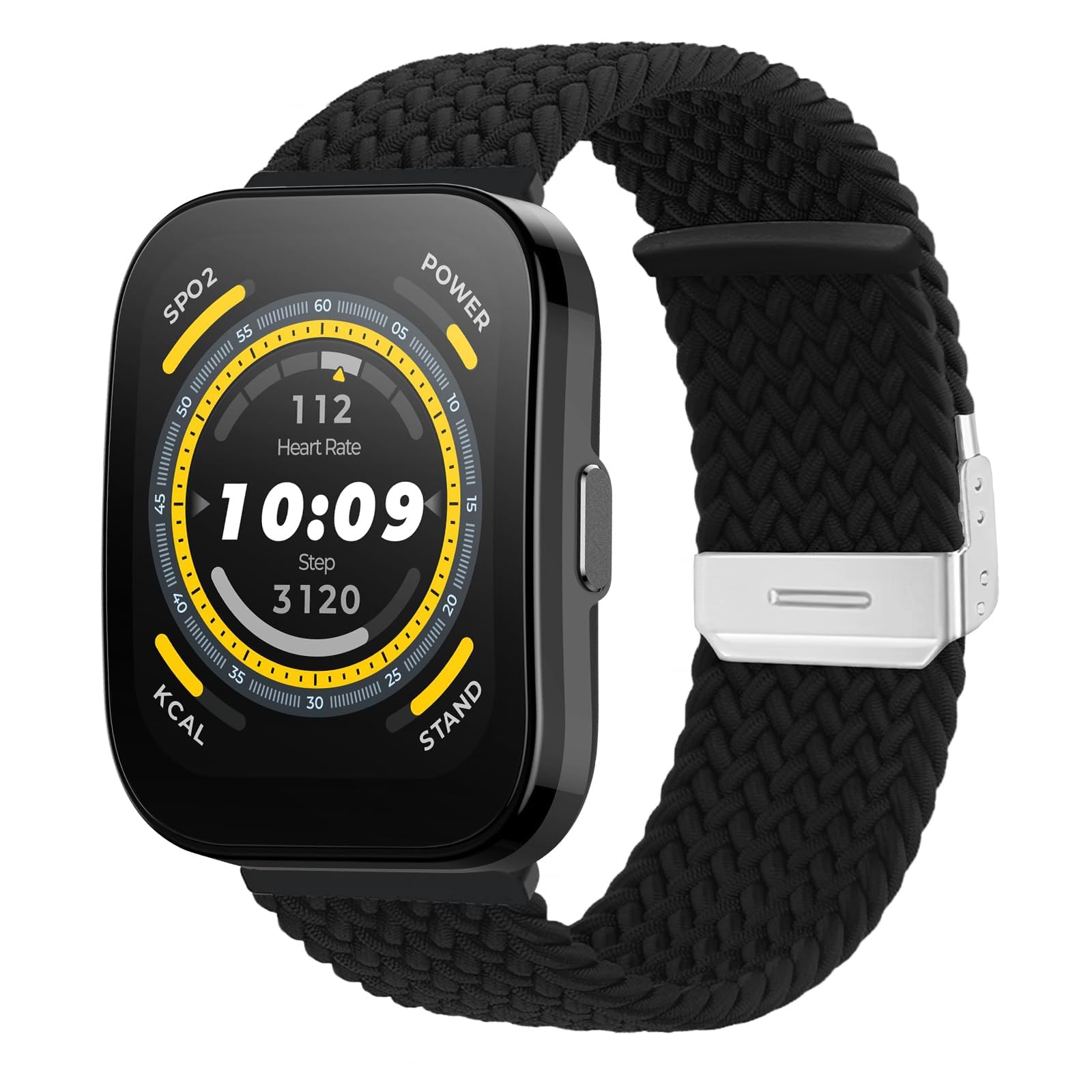 22MM Nylon Correa para Amazfit T-Rex 3 Pro 48mm/Balance 2/Bip 6/Bip 5/Bip 5 Unity, Hombre Mujer Pulsera de Repuesto Ajustable Trenzada para Amazfit GTR 4/3 Pro/3/2 eSIM/2e - Negro
