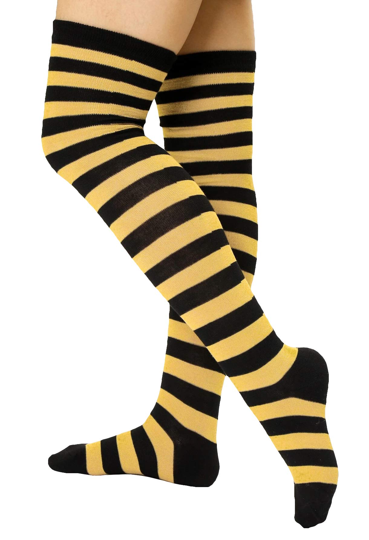 xs and os Women Over the Knee Cotton Lycra Striped Socks Stockings-picture-23