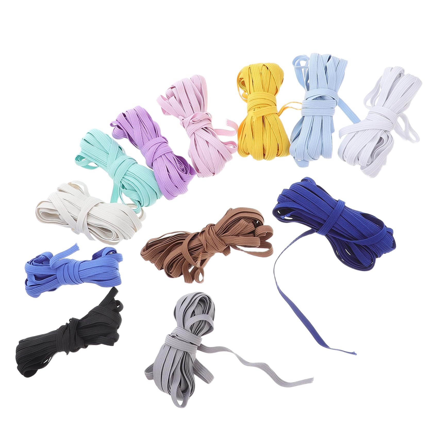 12 Stück Bunte Elastische Gummibänder Hochflexible Bänder für DIY Handwerksprojekte Nähen Bekleidung und Dekoration Einfach Zuschneidbar für Anwendungen Zufällige