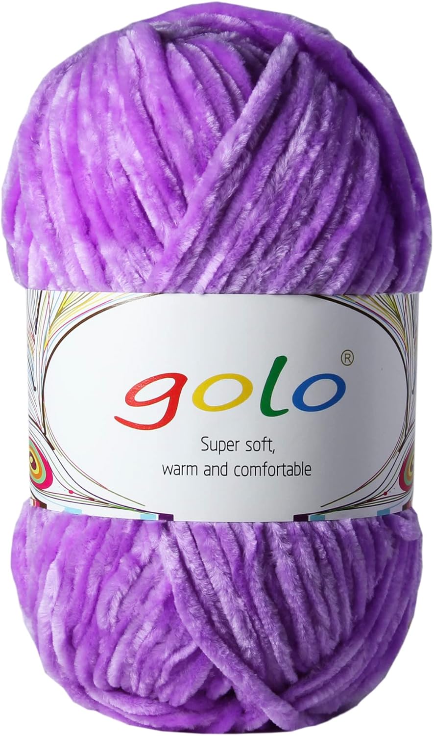 golo Chenille Yarn for Baby Blanket Yarn 3.5 oz Soft