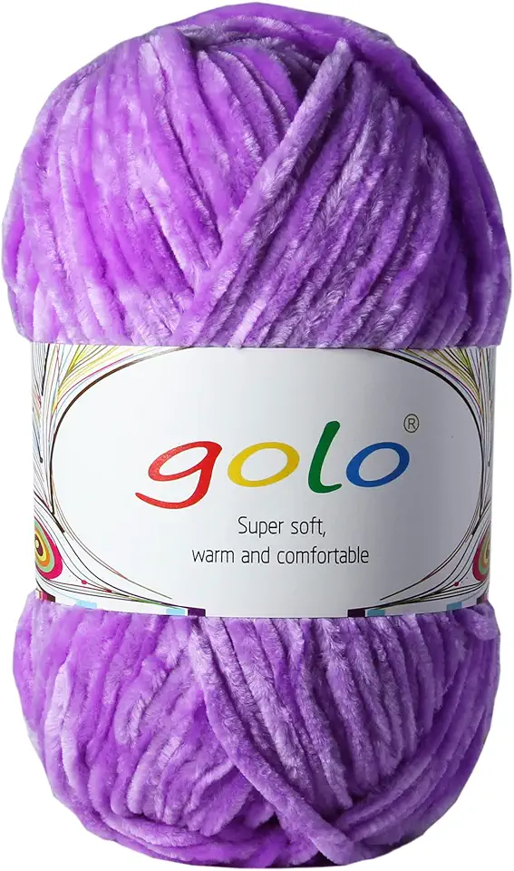 golo Fio de chenille para cobertor de bebê 100 ml Fio de chenille macio para tricô manual (100 ml, roxo-02)