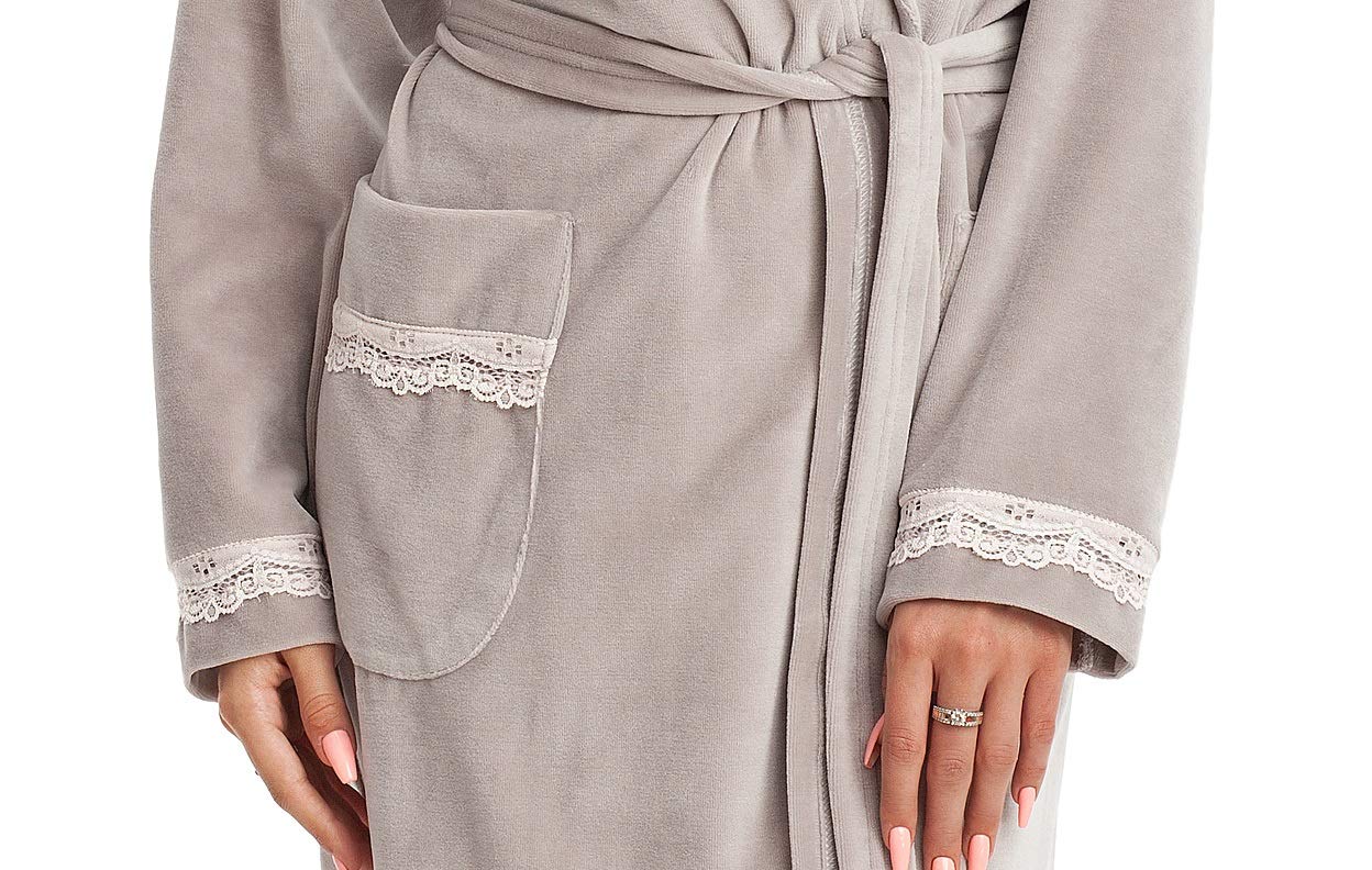 LEVERIE Peignoir de Bain Femme en Velours, fabriqué dans l'UE