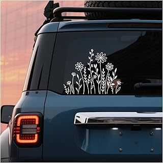 Wildflower Car Stickers and Decals,Stylish Flower Car Decals for Cars Decorations Fit for Auto Doors,Bumper,Windows,Universal Stickers for Cars Exterior Accessories