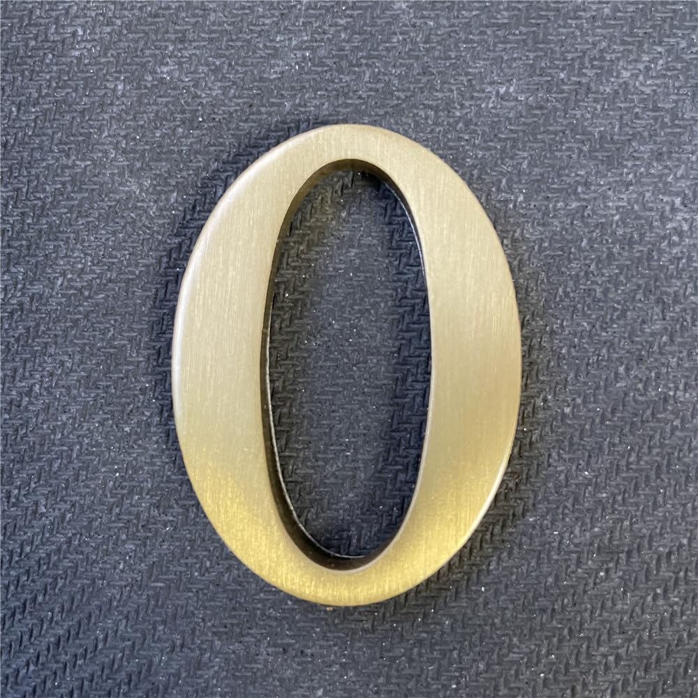 BWRMHME 2.6Inch Soild Brass Sticker English Letters, Metal Alphabet Letters Ornament, Wall Self Adhesive Letters and Numbers, House Address Signage,