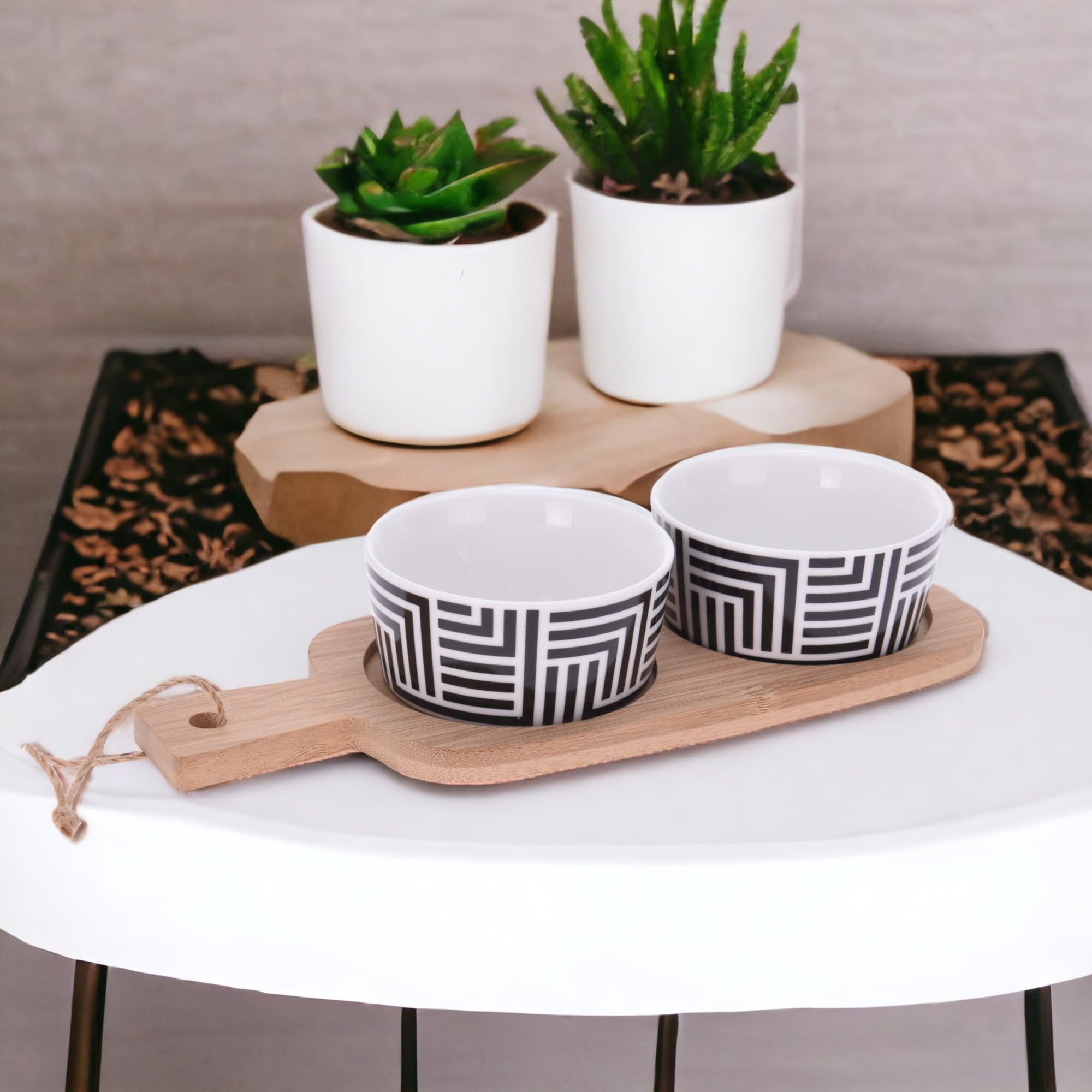 Muso Wood Lot De 4 Mini Bols à Sauce En Bois D'acacia Massif - 10 X 3,8