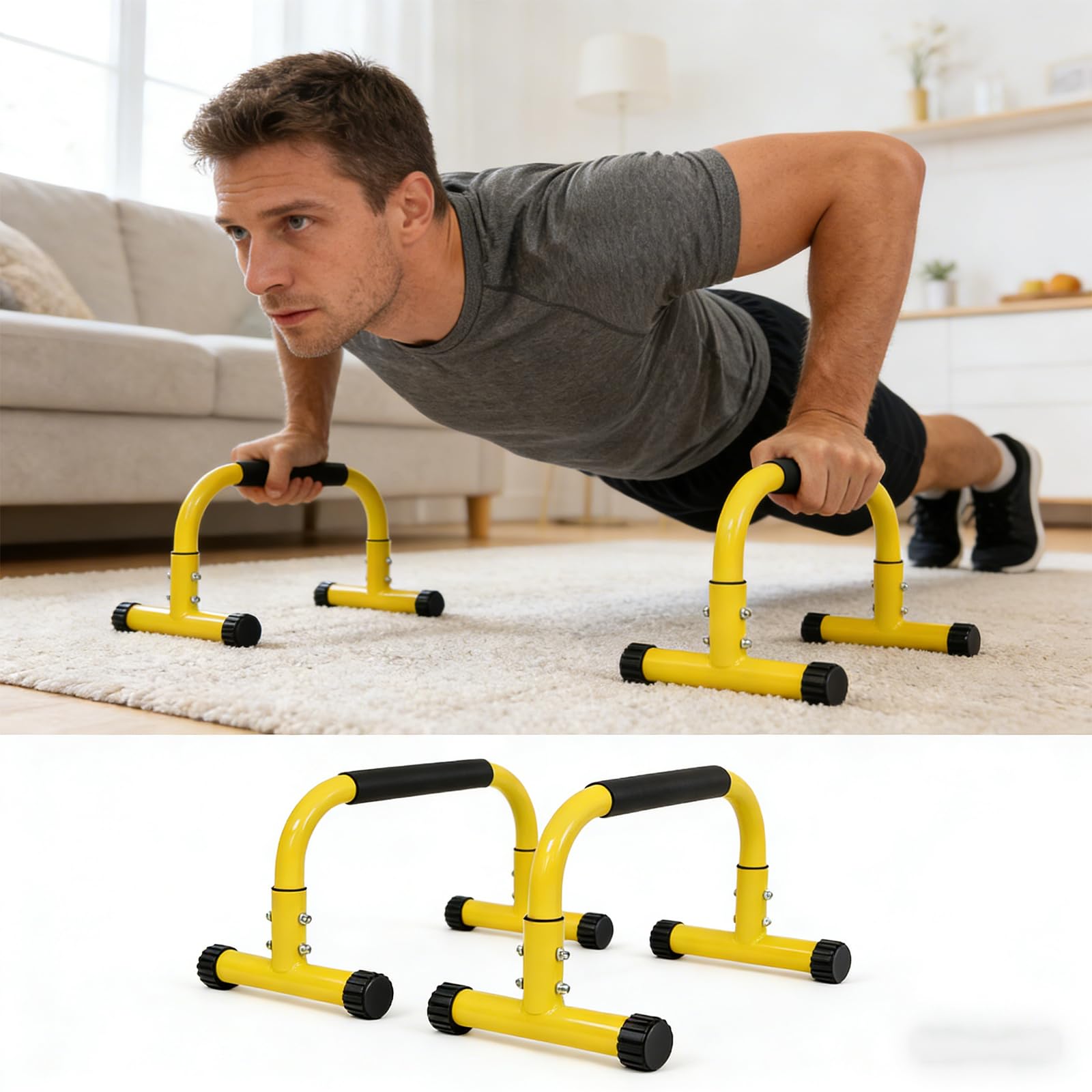 2 soportes de entrenamiento de acero resistentes para un agarre ancho y base ajustable portátil