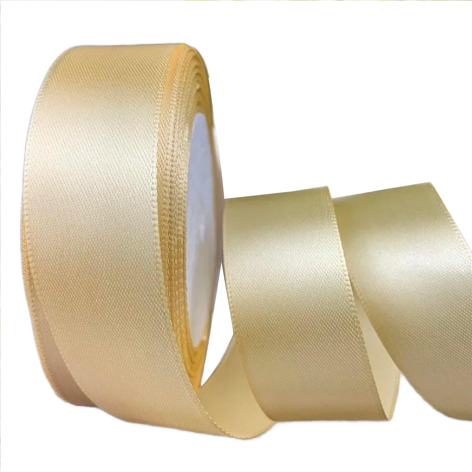 Godfather Satin Ribbon for Gift Wraping Crafting Party Decoration Polyester Ribbon (Cream, 15mm) โ image 1