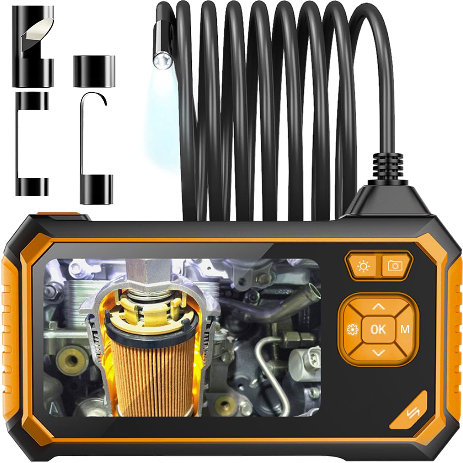 BIGSTREN Kamera endoskopowa z oświetleniem LED 5 m LCD HD 4,3" kamera inspekcyjna 19376