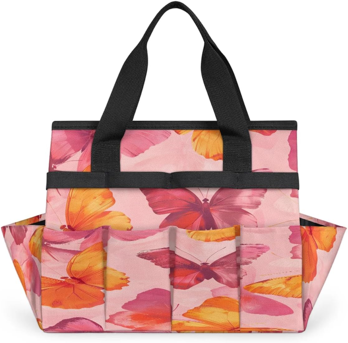 Fairy Butterfly Garden Tool Bag Waterproof Gardening Tool Storage Bag with Handle & 10 Pockets Gardening Tote Bag for Women Garden Tool Organizer
