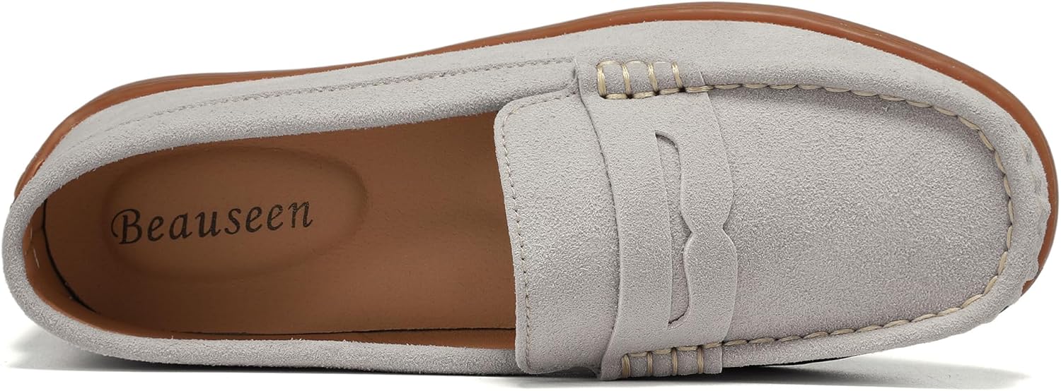 BEAUSEEN Women's Penny Loafers Slip-On - Lightweight Breathable Suede Driving Moccasins,Cute Business Casual Dress Shoes for Work & Travel - Image 4