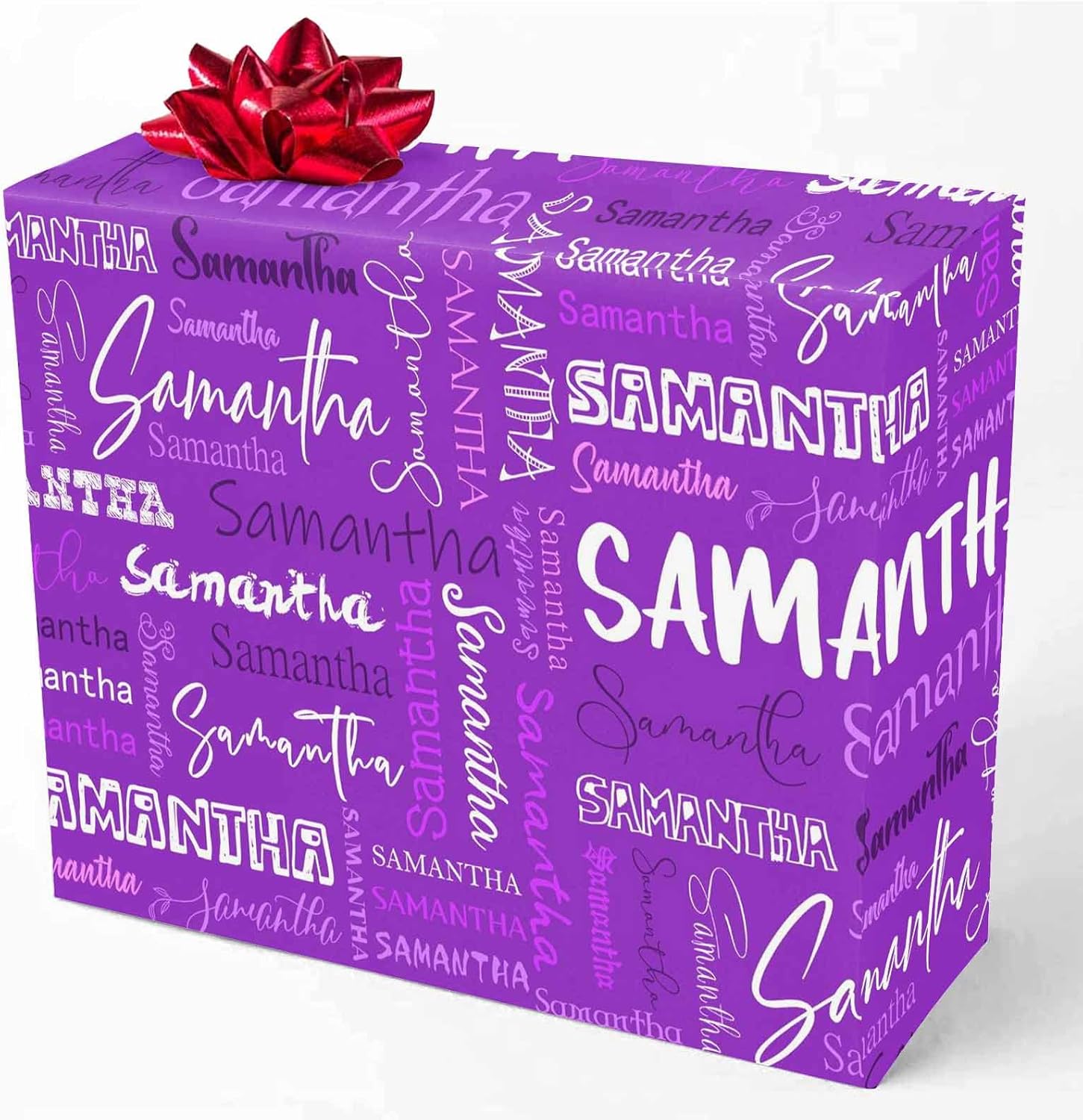 MyPupSocks Custom Birthday Gift Wrapping Paper for Daughter, Personalized White