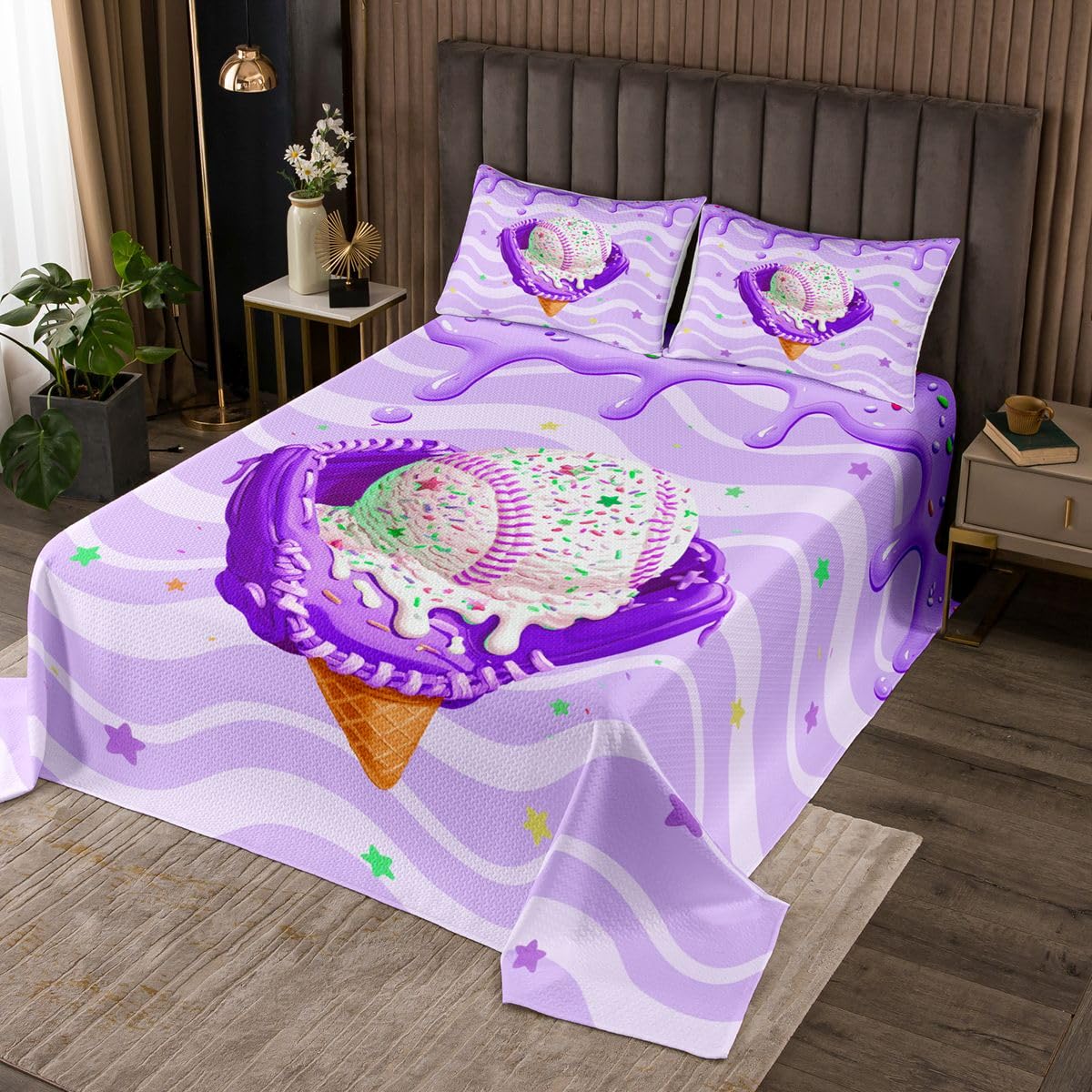 Homewish Eiscreme Waffel Bedspread 240x260cm