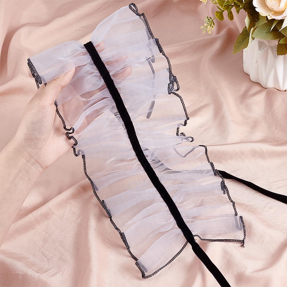 HOBBIESAY 1Pc Vintage Organza Ruffled Collar Renaissance ruff collar Ruffled Detachable Collar Clown Costume Accessories Blue for Women Men Outfits Cosplay Fancy Dress - Image 3