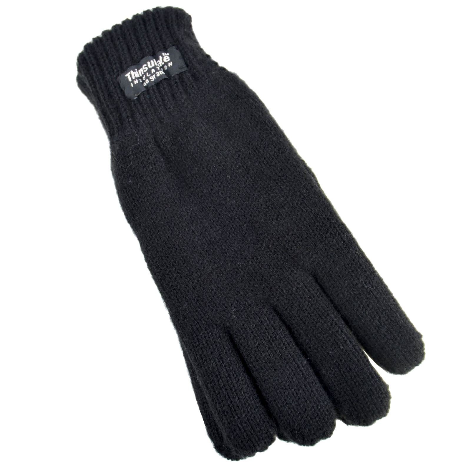 Undercover Boys Black Thinsulate Childrens 3M Knitted Heavy Quality Gloves Gl064a 10-11