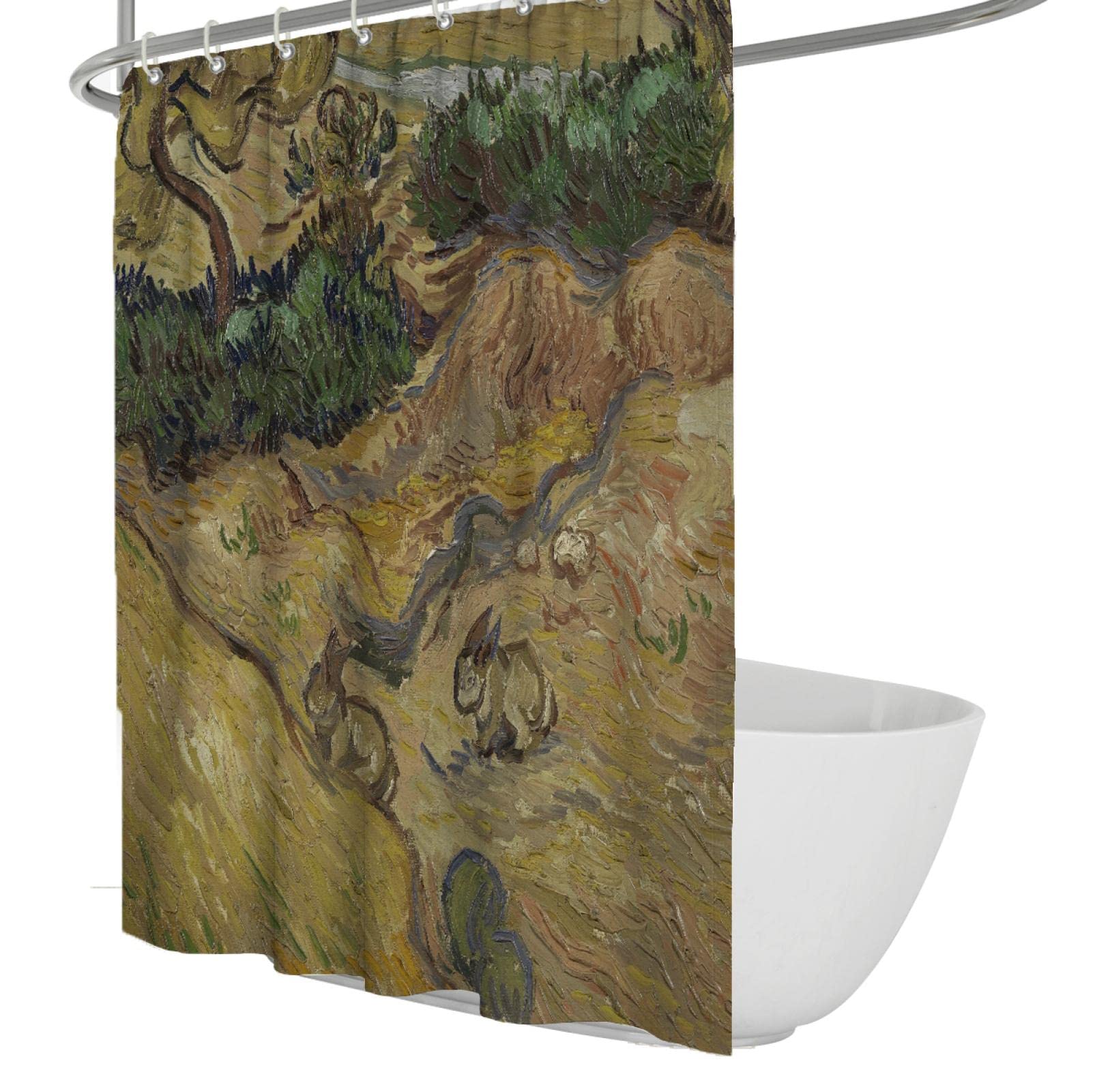 Rustikale Duschvorhänge Natur im Freien Hanglage Bauernhaus Bad Duschvorhang Hotel Qualität Premium Material Duschvorhang Set 180x180cm