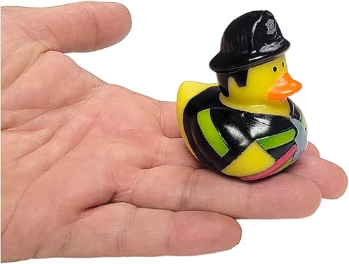 Miniatura 2 de Patos de goma geniales de bombero (2 pulgadas) tamaño estándar. (paquete de 12) lindos juguetes de piscina de pato para bañera (patos de goma de