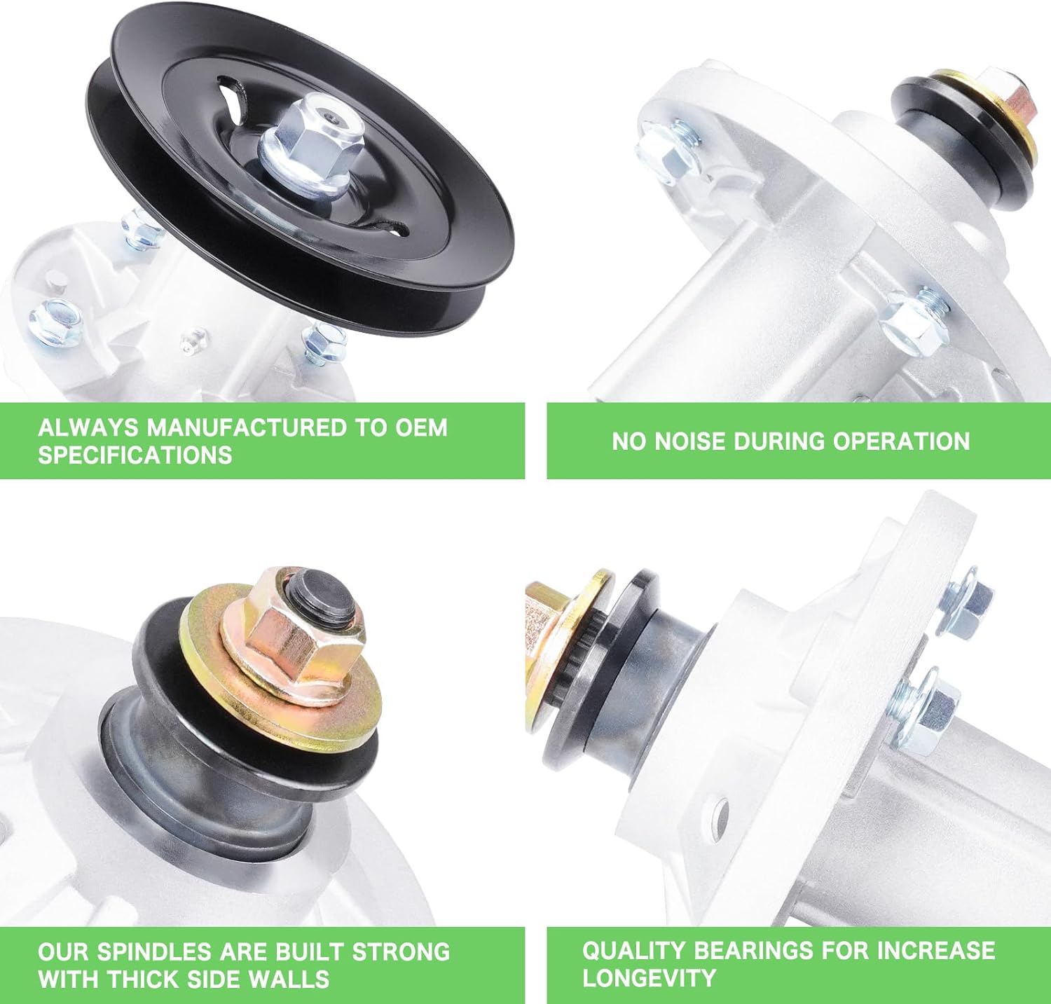 2 Pack Spindle Assembly AM136733 AM143469 AM134292 AM137097 with UC26511 M151720 Pulley Compatible with John Dee re X310, X300 X304 X310 Z225 Lawn Tractors