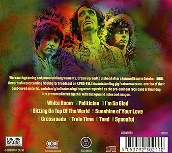 CREAM - Live In San Diego 68 - Amazon.com Music