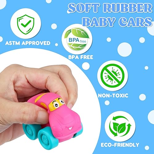 Miniatura 4 de Huevos de Pascua precargados con autos de juguete: 12 huevos de Pascua rellenos con juguetes de goma suave, rellenos de cesta de Pascua para bebés,
