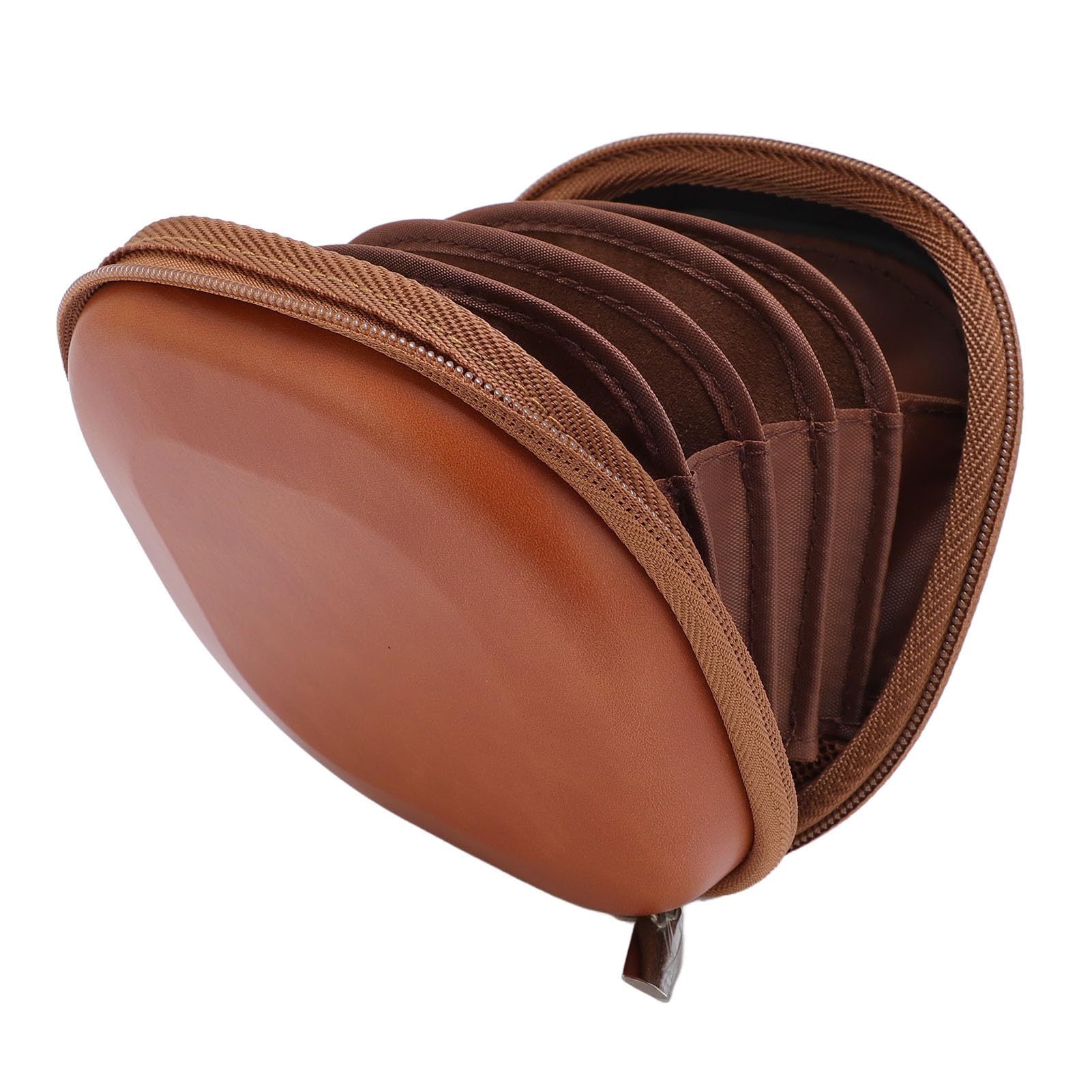 Asixxsix Lens Filter Case, PU Leather 5 Layers, Water Resistant, Shockproof, Retro Camera Filter Storage Bag for Round Filters Up to 112mm, with Hook