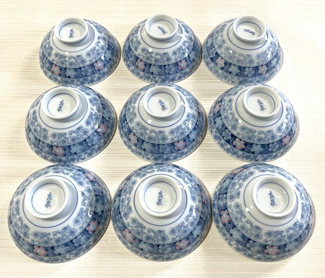 花柄・幾何学模様の茶碗6個セット Amazon.co.jp: 10迄︎ 㐂泉 喜泉 有田焼 お茶碗 9個セット 花柄