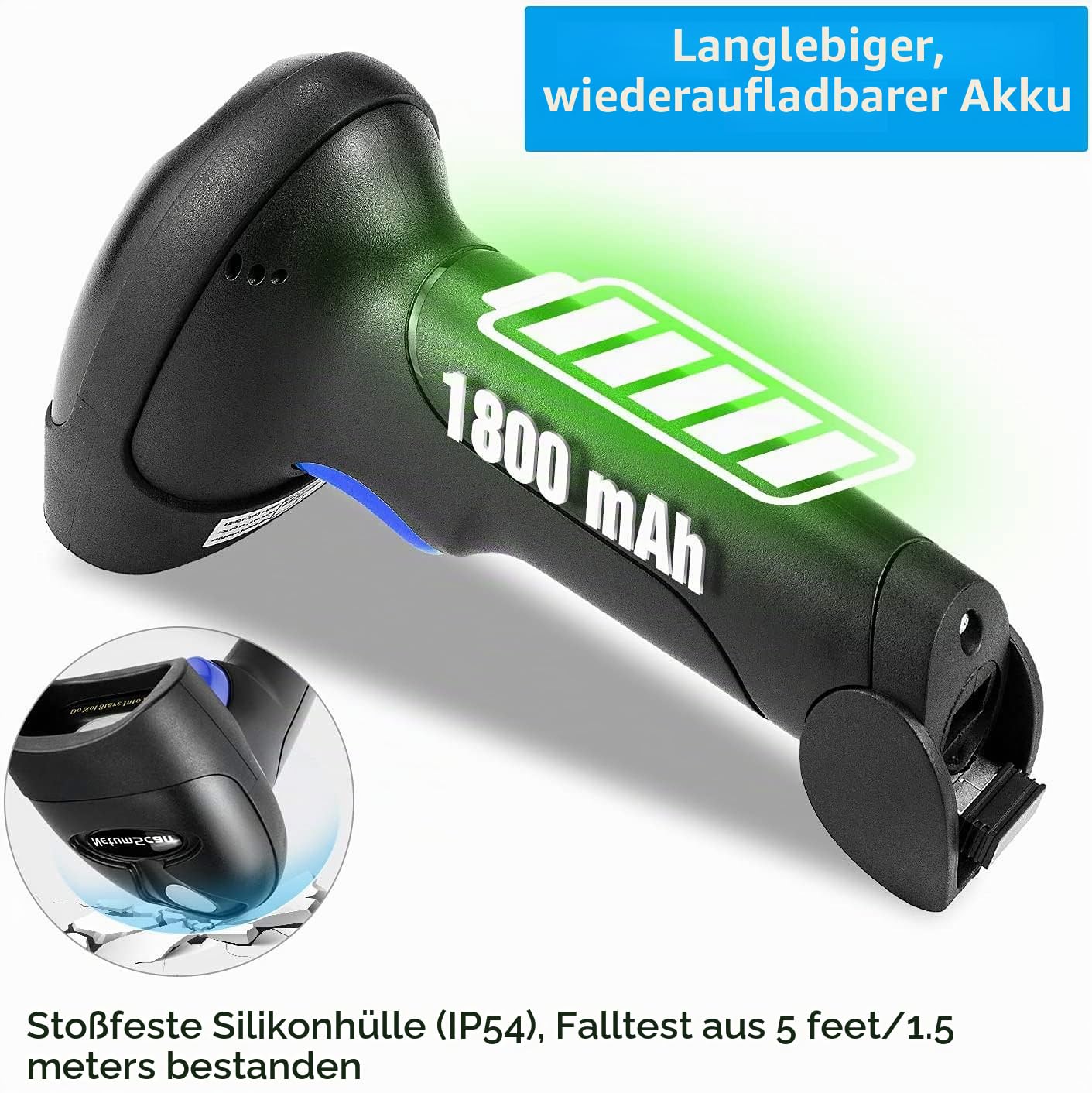 NetumScan Kabelloser 2D-Barcode-Scanner - Tragbarer Barcode-Leser/Scanner Automatischer Scan QR PDF417 DataMatrix Maxicode für PC NSL8