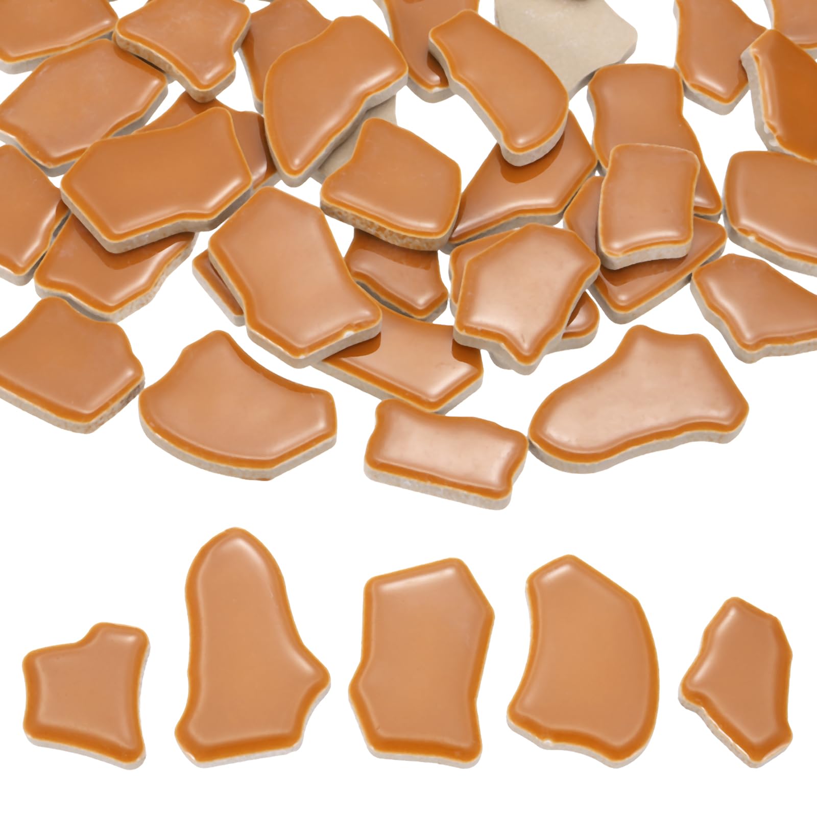 PATIKIL Piastrelle per mosaico irregolari in ceramica, 500 g, 2 - 4 cm, mosaico macchiato, pezzi di porcellana rotta, pietre sfuse per fai da te, artigianato, vasi, decorazione per la casa, marrone