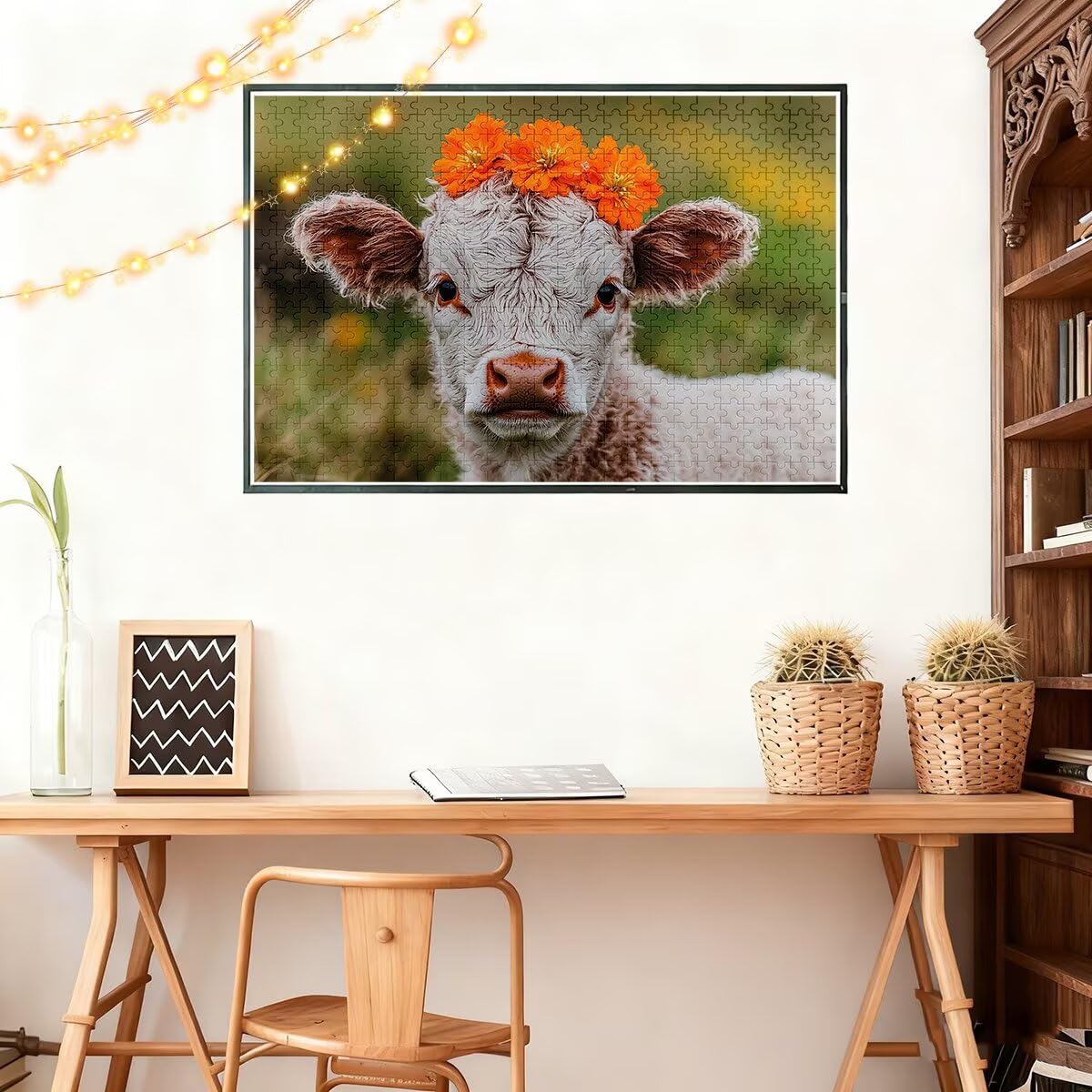 Puzzle 5000 sztuk dorosłych krowa Puzzle dla dorosłych kwiat puzzle zabawki edukacyjne oryginalne prezenty dla kobiet, puzzle kreatywna rozrywka, zabawna gra rodzinna 156 x 105 cm L-87