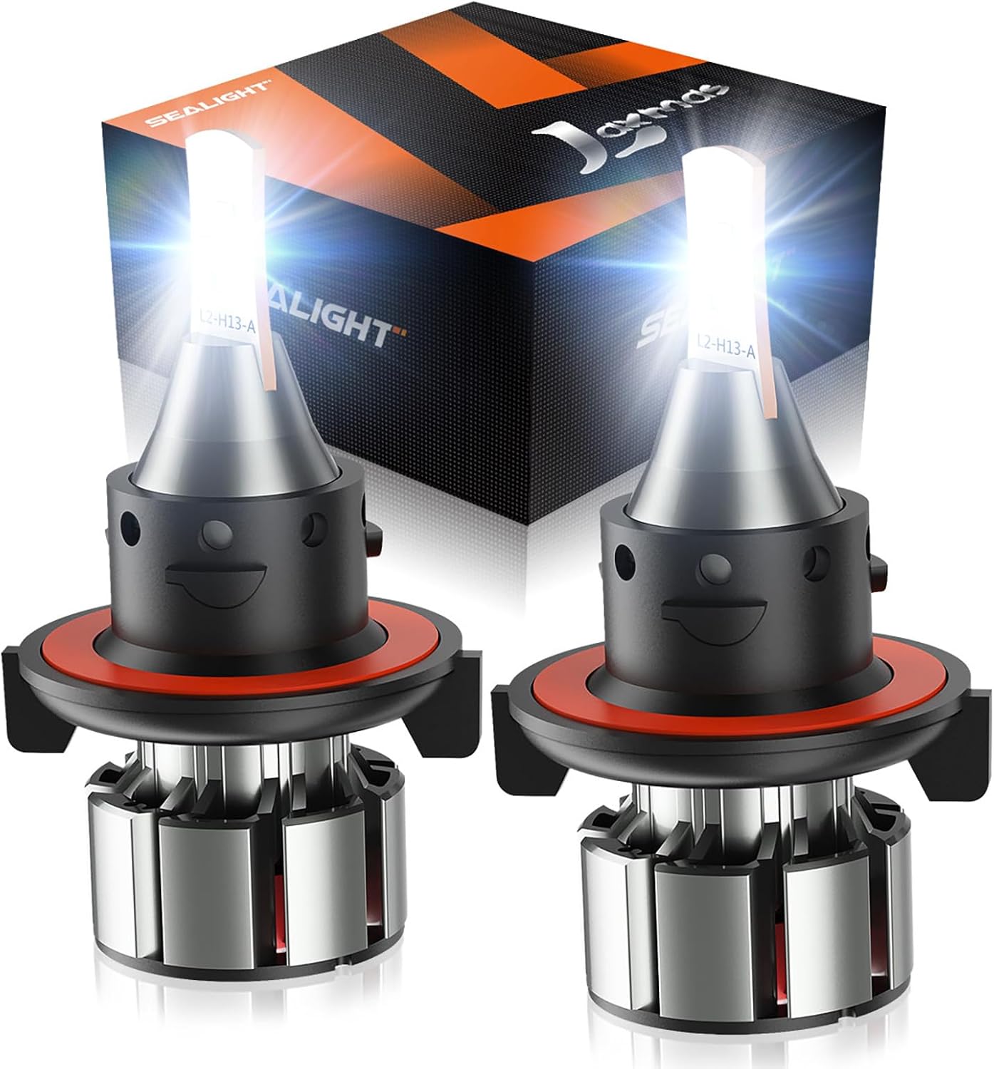 SEALIGHT 9007 LED Bulb, 36000LM 800% Brighter, HB5 Bulb 6500K Cool White, Plug-N-Play IP68 Waterproof, Pack of 2