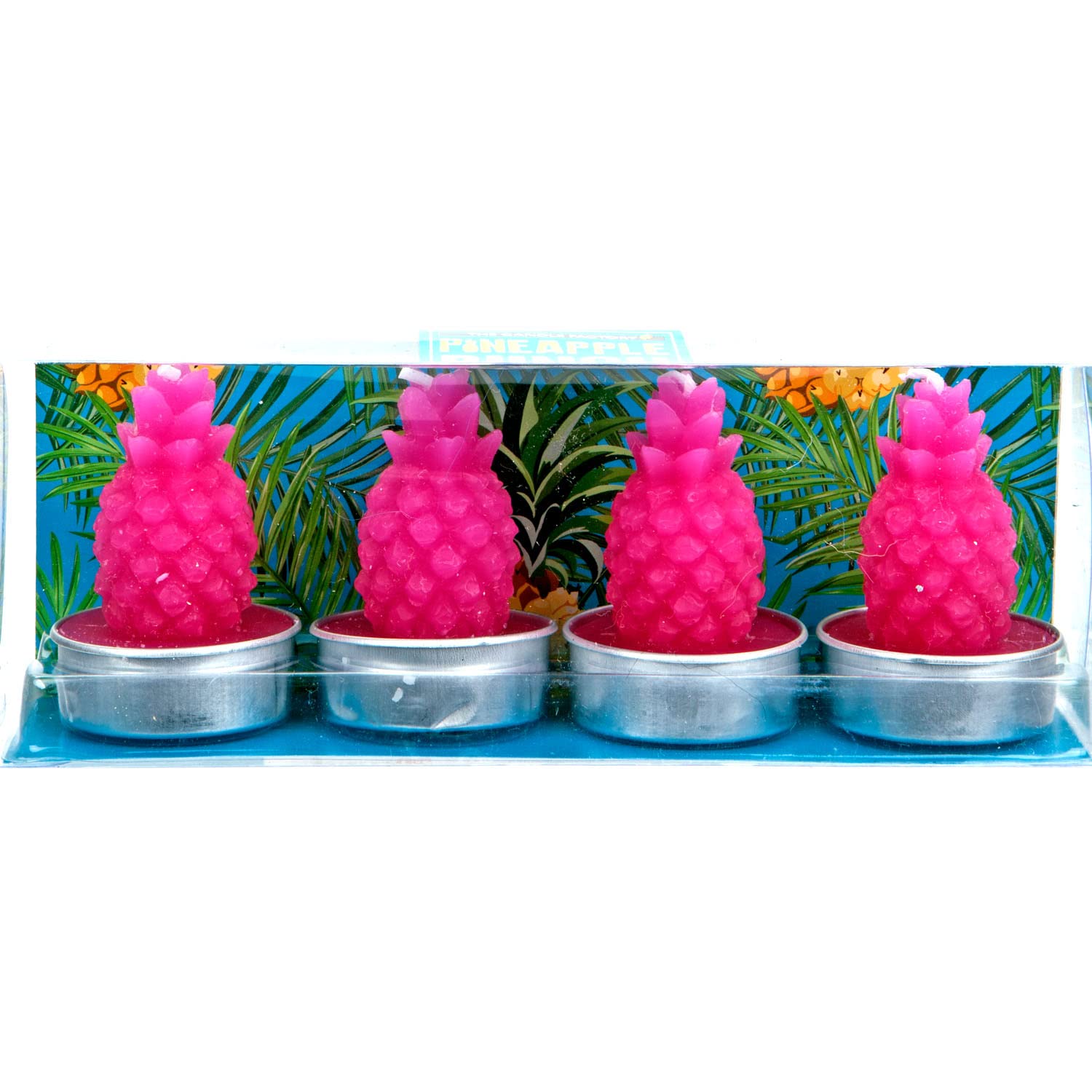VFM - Scented Tealights Tropical Pineapple Multipack (4 Pack) Candles Gifts for Women, Home Décor, Fragrant Wax Candles (Pink)