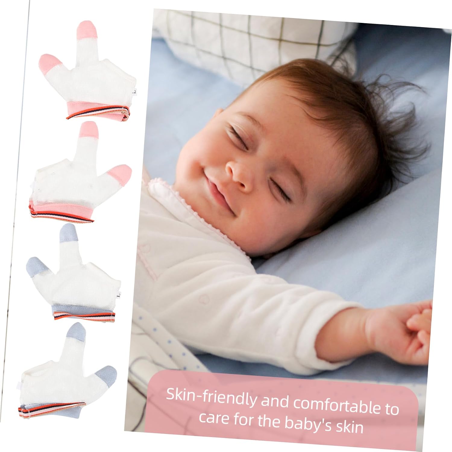 BESTYASH 2pairs Breathable Anti-eating Gloves for Hand Mittens to Prevent Thumb Sucking Comfortable Design for Easy Movement
