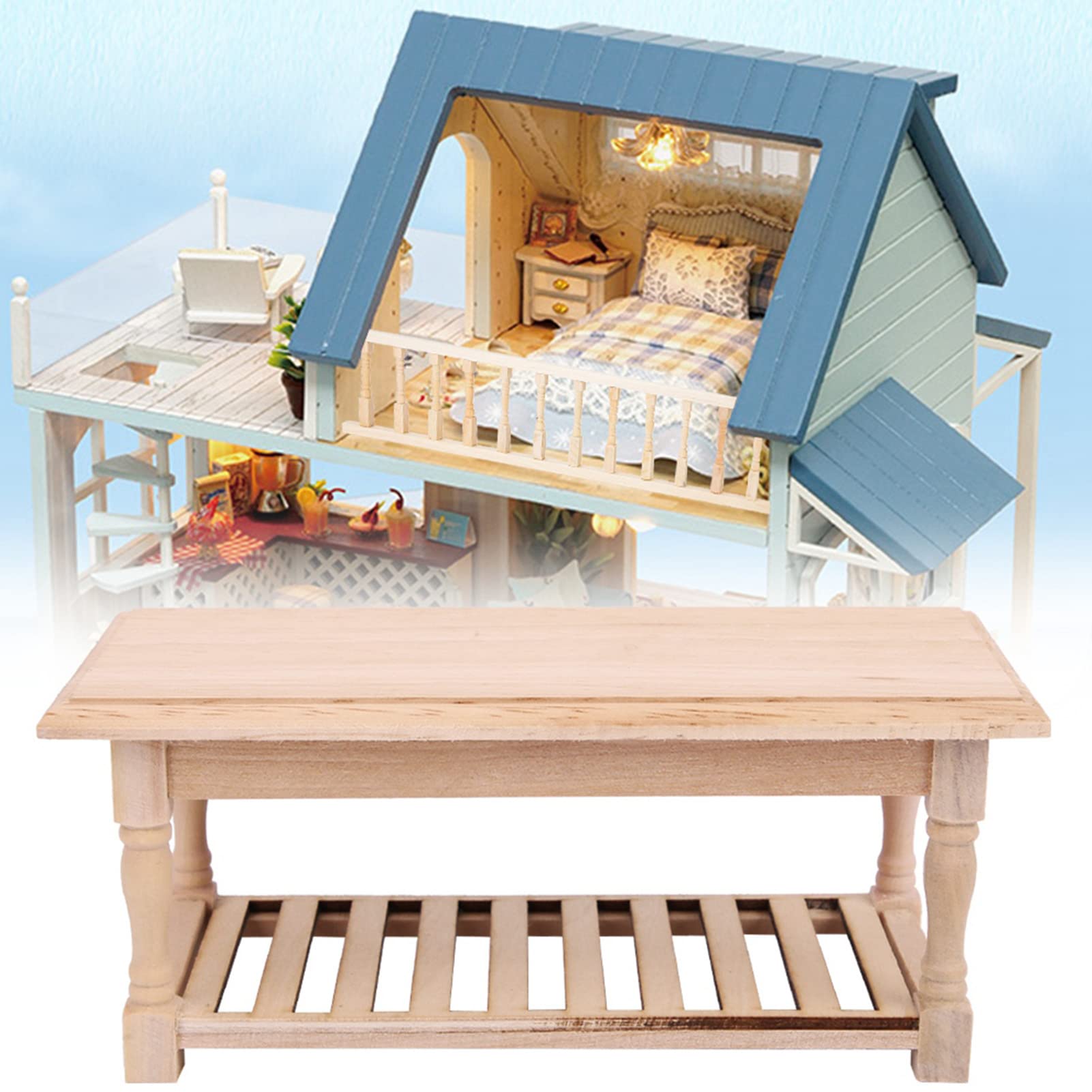 Generic Mini Table à Dessert en Bois 1:12, Mini Meuble Modèle pour Maison de Poupée, Salle à Manger en Bois 14x6.5x5.5cm, 1 Pièce Generic Mini Table à Dessert en Bois 1:12, Mini Meuble Modèle pour Maison de Poupée, Salle à Manger en Bois 14x6.5x5.5cm, 1 Pièce