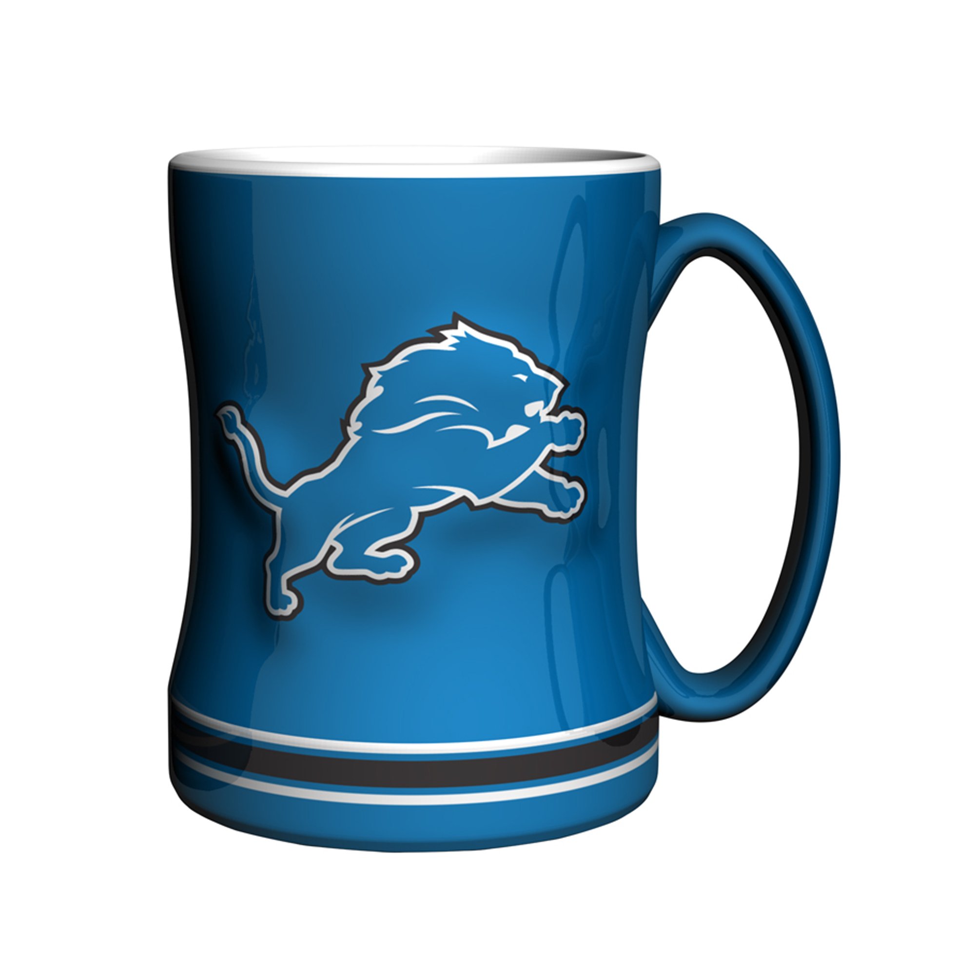 NFL Detroit Lions Sculpted Relief Mug, 14-ounce, Honolulu Blue