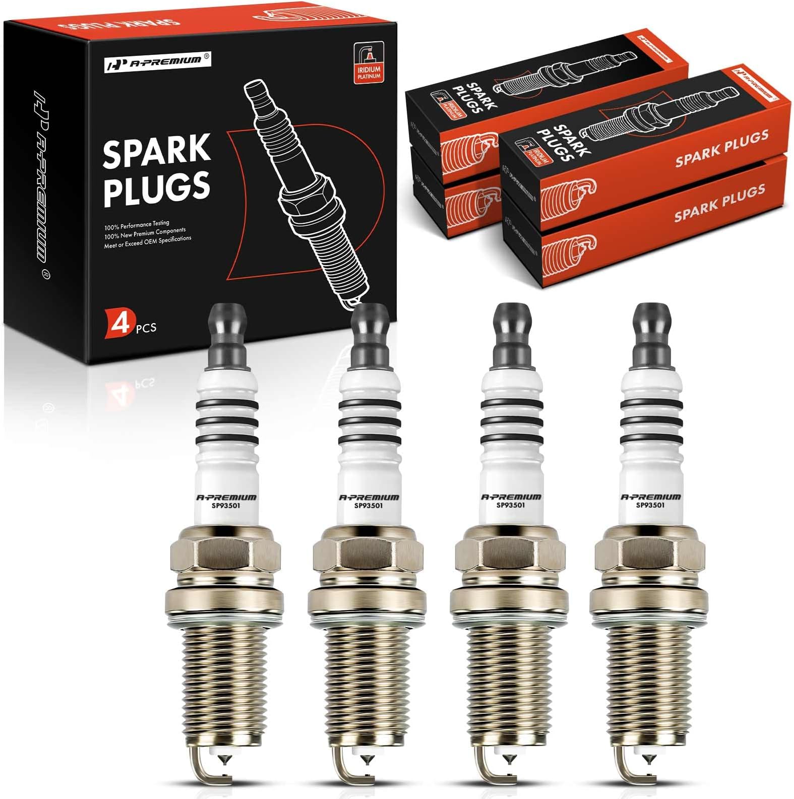 Iridium and Platinum Spark Plug Compatible with Honda Civic 2006-2011 1.8L, Pack of 4