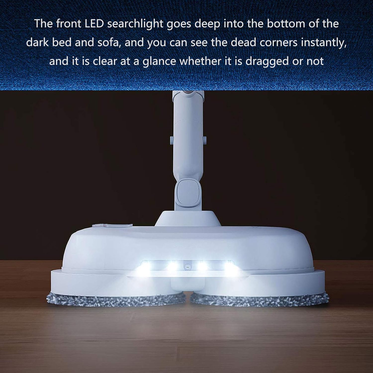 Wireless Hard Floor Mop Electric Mop with Rotating Pad 360 Degree Rotation Can Effectively Clean The Hardwood of Household Kitchen White