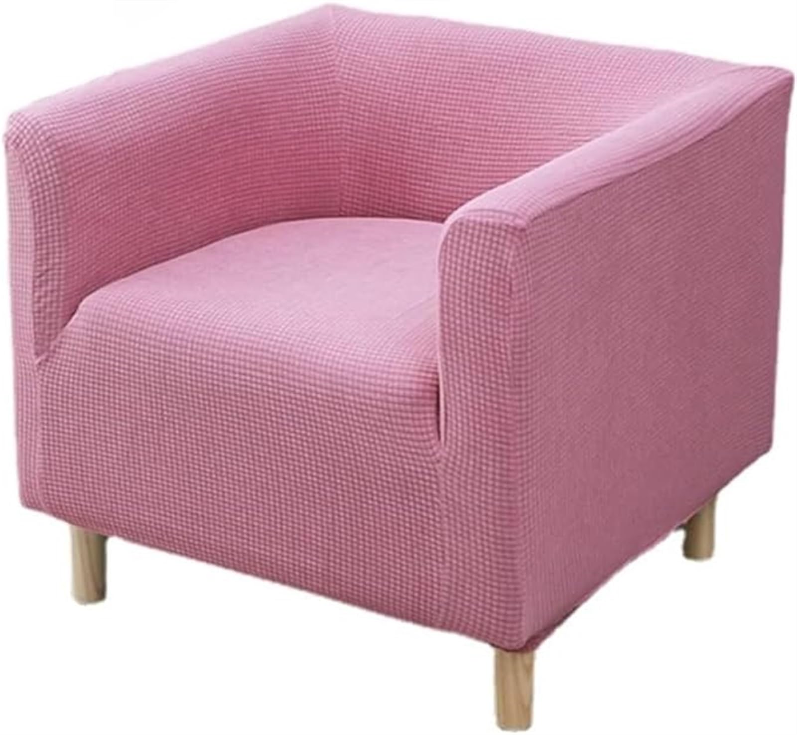 XWSM Square Tub Chair Cover Club Chair Slipcover Single Sofa Covers Covers Armchair Barrel Chair Protectors Covers For Living Room Bar Hotel (Color : Pink, Size : One)
