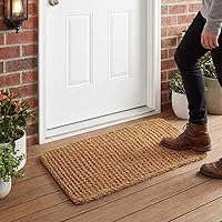 Kempf Dragon Weave Coco Coir Doormat 22x36 - Heavy-Duty Hand-Twisted Scraper Mat for Indoor Outdoor Entryways