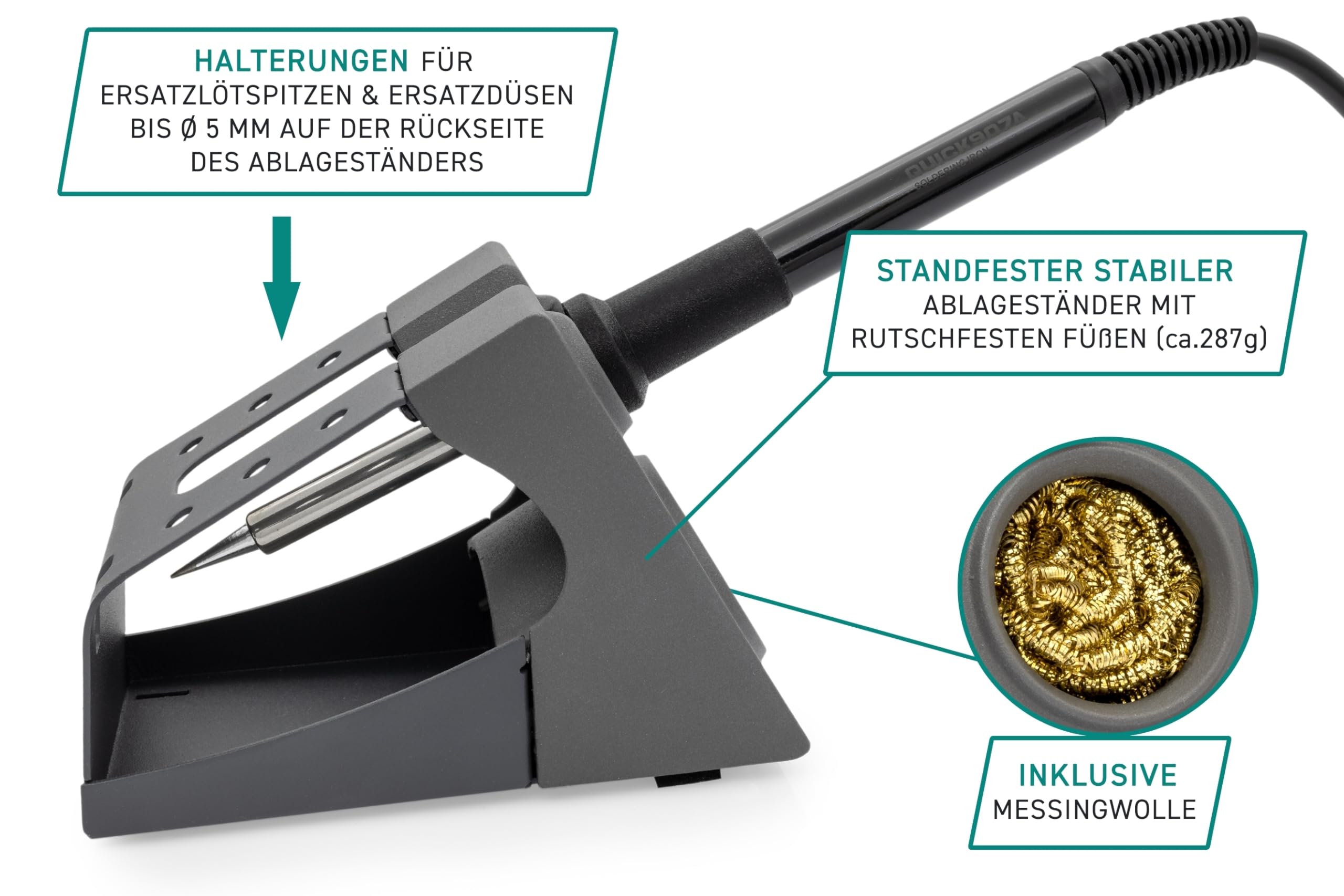 QUICK 707D+ 2in1 Reworkstation Sensor-geregelt und digital einstellbar, 800 Watt Heißluft 100-500°C bis 30L/Min, 70 Watt Lötkolben bis 480°C - SMD Reworkstation - Standby - Auto-Kühlsystem