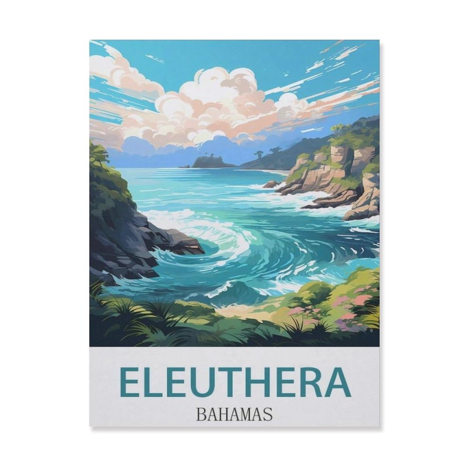 Vintage Metal Tin Sign，Eleuthera Bahamas，Funny Bathroom Decor, Restroom Decoration, Funny Bathroom Wall Art Tin plaque(15x30cm）6x12 inch-EF67