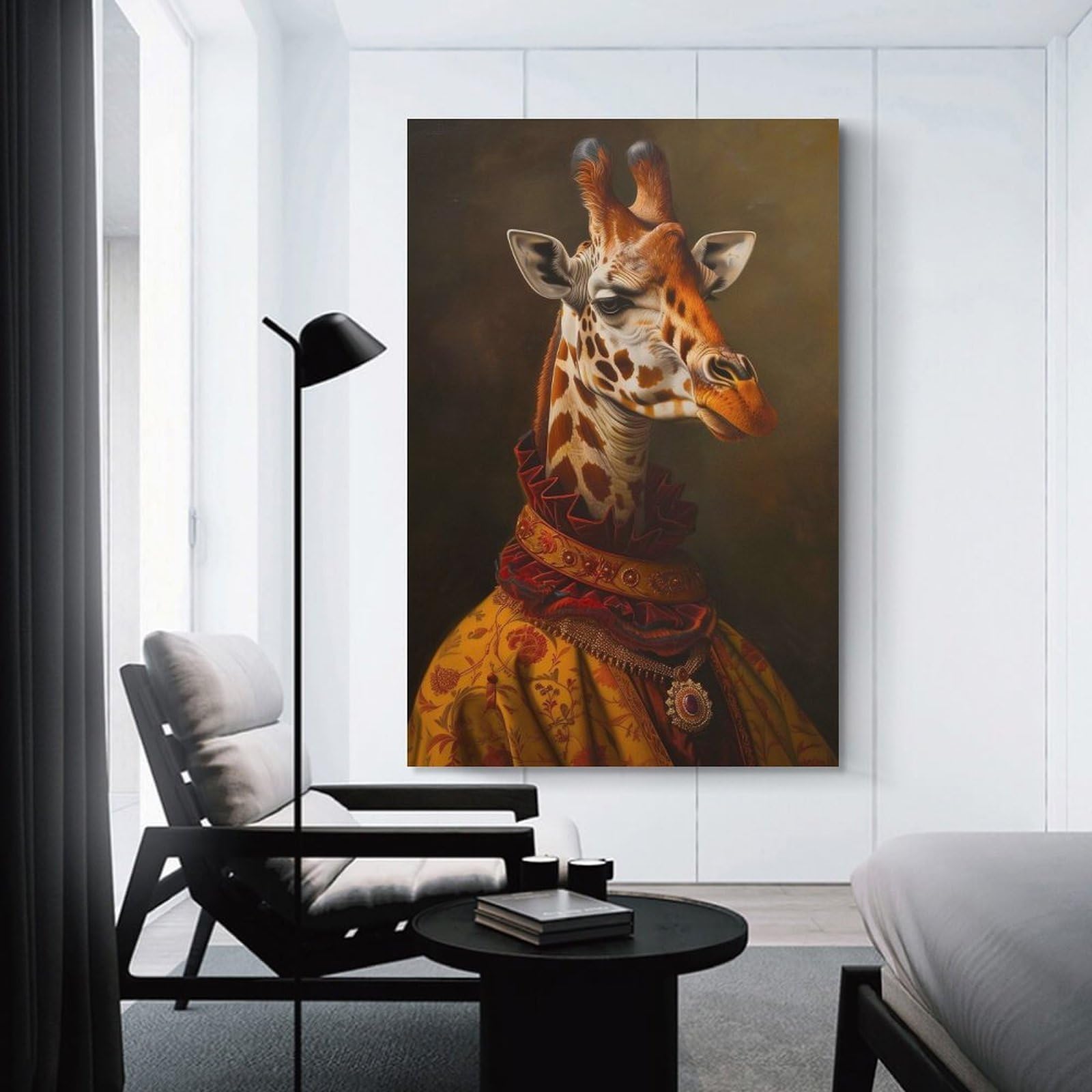 Junmoney Unframe-Style-14 Medieval Giraffe Portrait Home Decor Wall Art 20X30inch(50X75cm), For Lounge, Study, Hallway Or Flat Walls, Stylish Home Artwork For Focal Walls