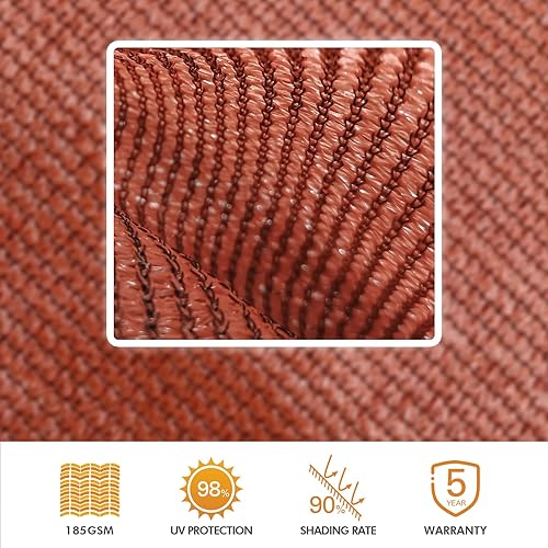 Miniatura 2 de 4'X4 Rust Red Shade Sail Rectangle Curved Sun Shade Sail UV Block Breathable for Patio Garden Outdoor Backyard (We Make Custom Size)