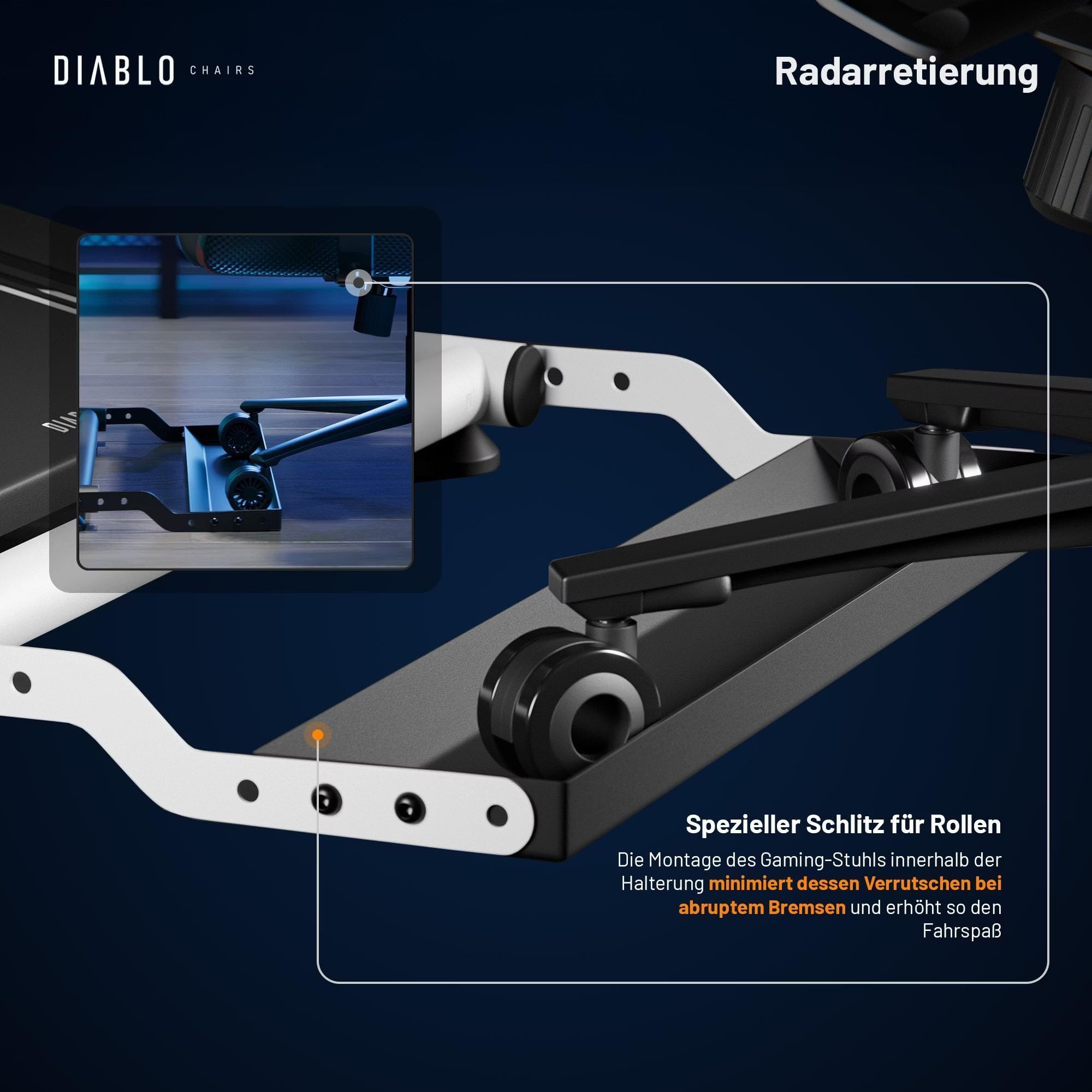 Diablo X-Drive Mini Lenkradständer Für Rennsimulation Kompatibel Mit Den Meisten Modellen Höhen- Und Neigungsverstellbar Schalthebelhalter Klappbar Weiß Kompakt [Not Machine Specific]