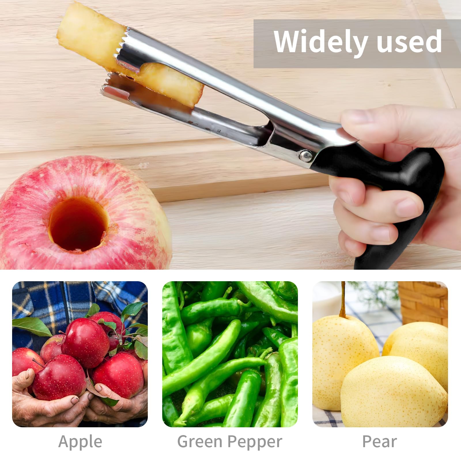 Vide-Pomme En Acier Inoxydable - Épépineur Fruits Avec Lame Dentelée - Pour Pomme, Poire, Ananas - Rapidité Et Efficacité