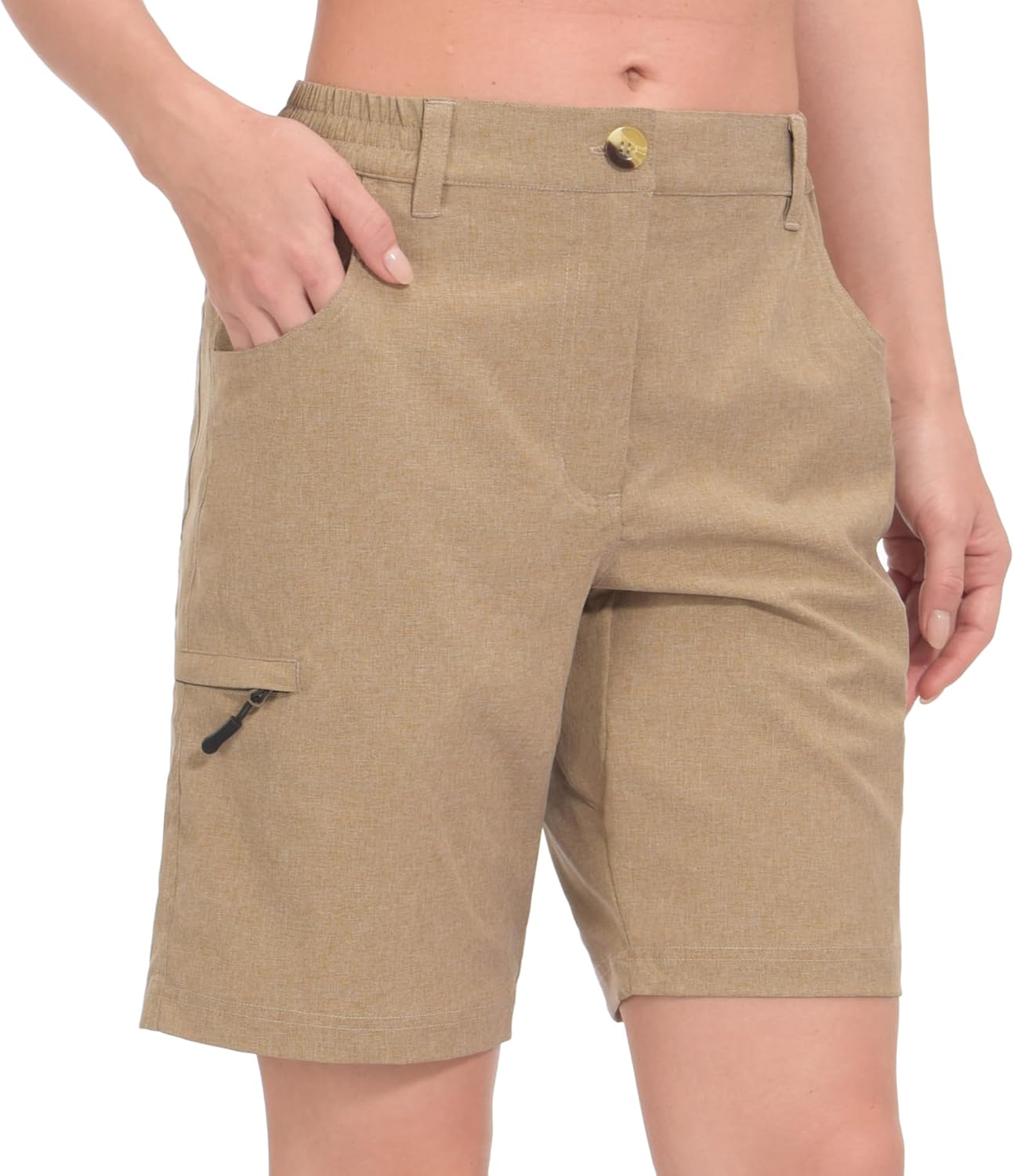 Little Donkey Andy Women's Hiking Shorts 10.5 Inch Inseam Lightweight Quick Dry Running Golf Shorts with Zipper Pockets