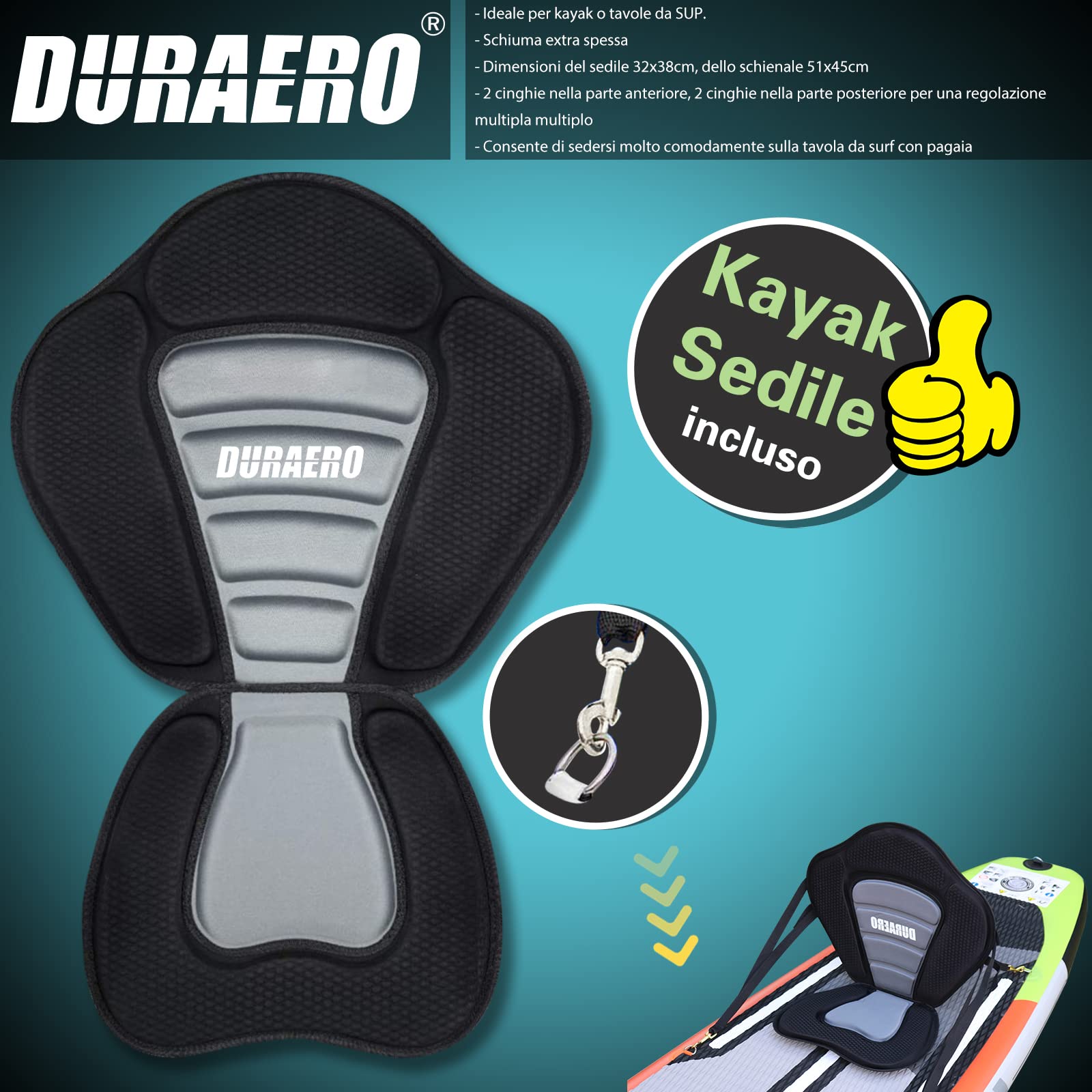 Tabla Paddle Surf Hinchable 330x76x15cm 150kg Premium con Asiento Kayak