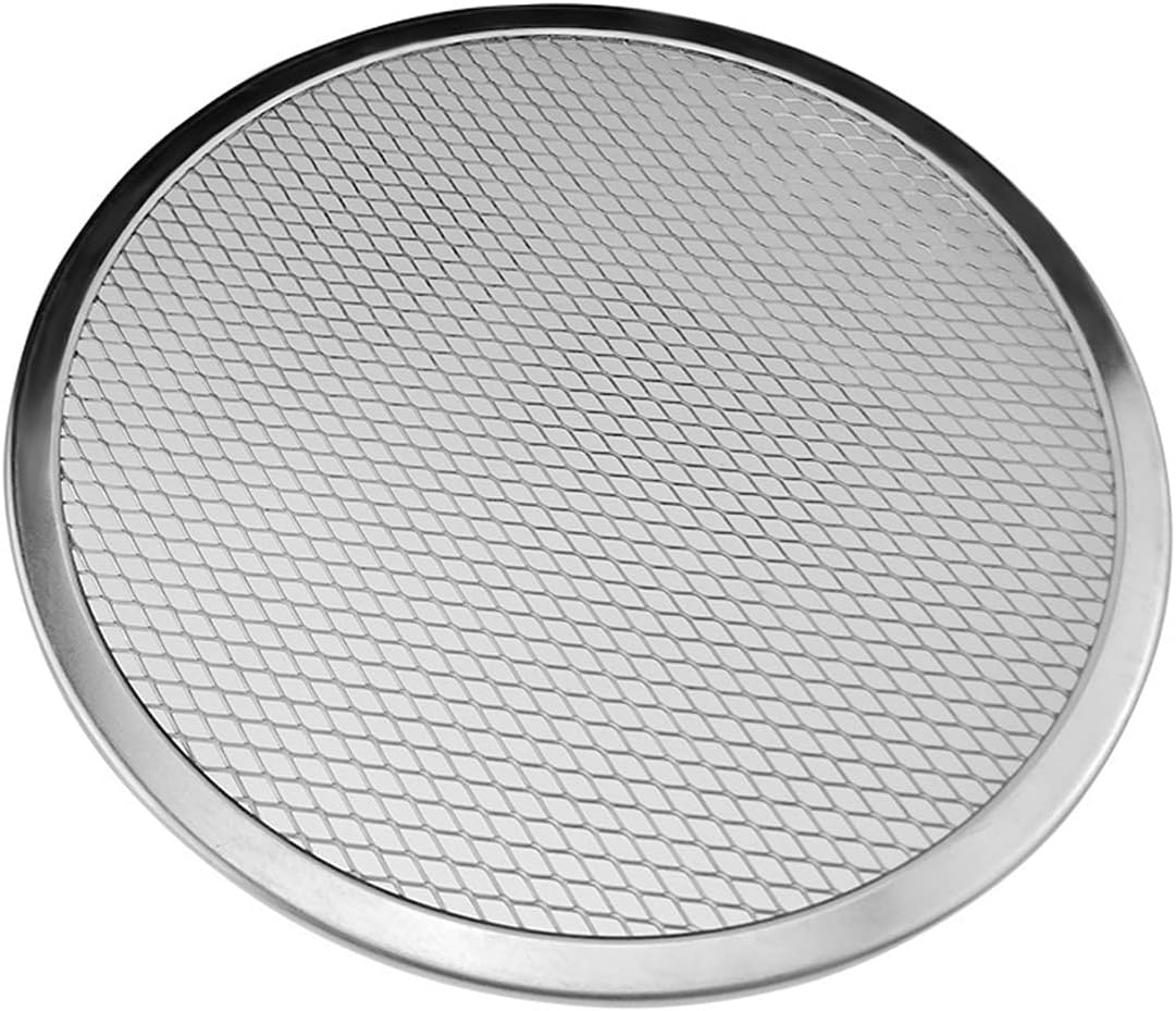 homeemoh 12 Inch Round Pizza Screen Mesh Baking Tray Aluminum Alloy Pizza Pan Net