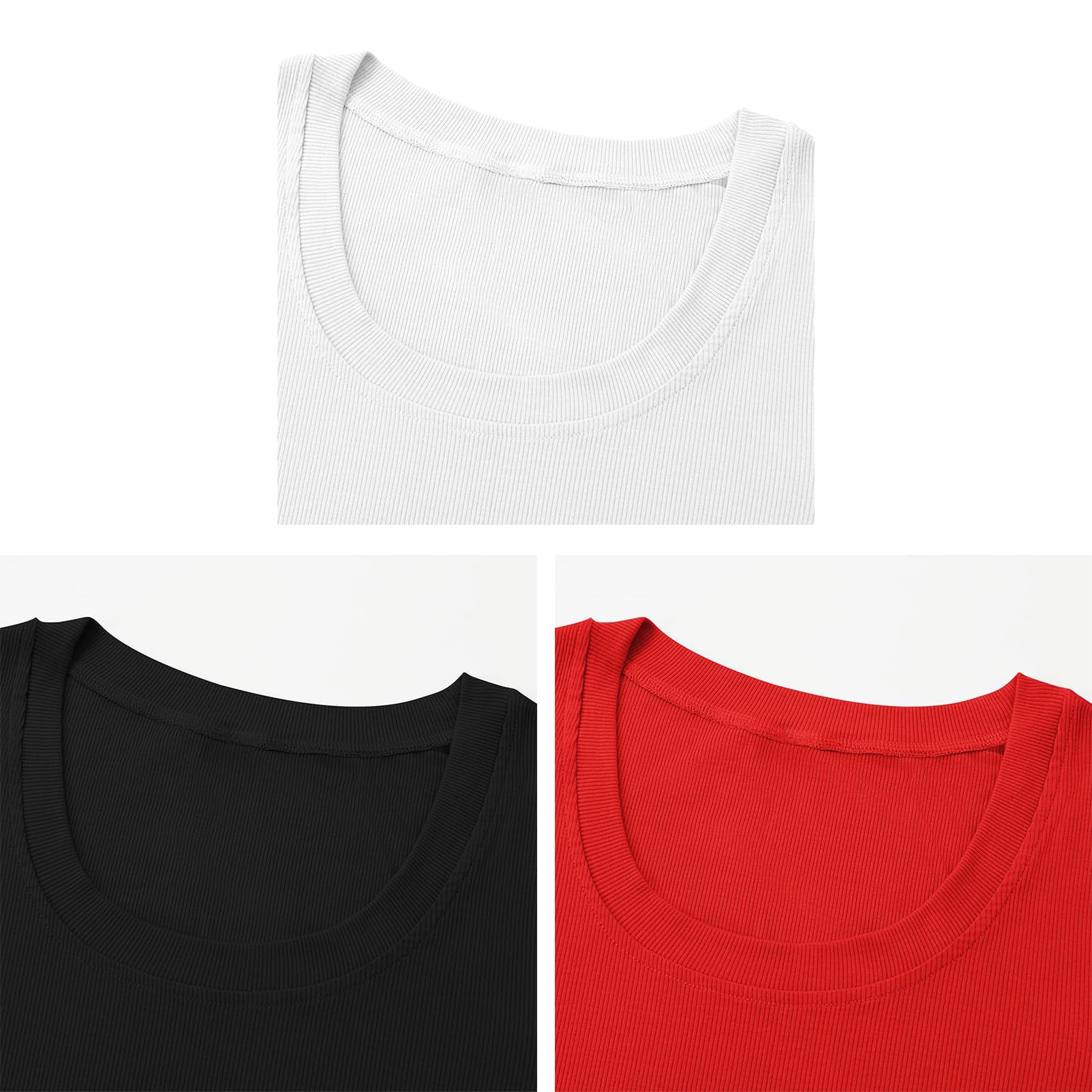 Momuk Damen T-Shirts Kurzärmelig Rundhalsausschnitt Casual Top Kurzarm Rundhals Slim Fit Strickoberteil Sommer Basic T-Shirt