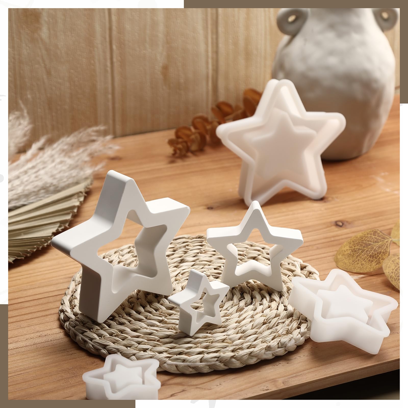 Amazon.com: Tioncy 3 Sizes Star Candle Jar Mold 3D Pentagram