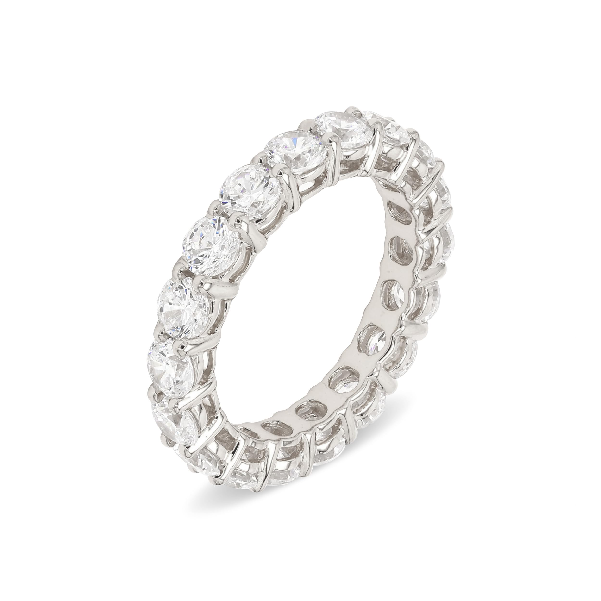 Houston Diamond District 1 to 3 Carat Round Cut LAB GROWN Diamond Eternity Band Color D-E Clarity VS1-VS2