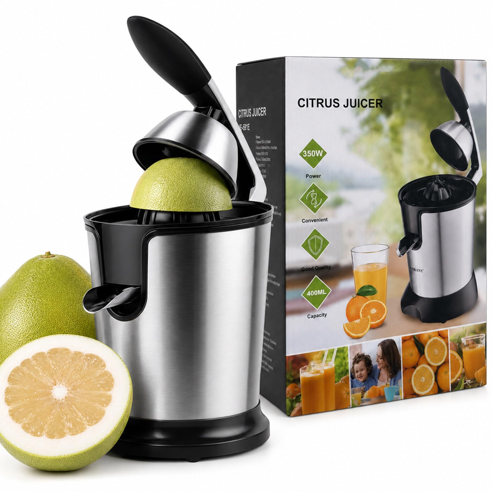 Presse-Citron Électrique, 350 W Presse-Agrumes pour Oranges et Citron Vert